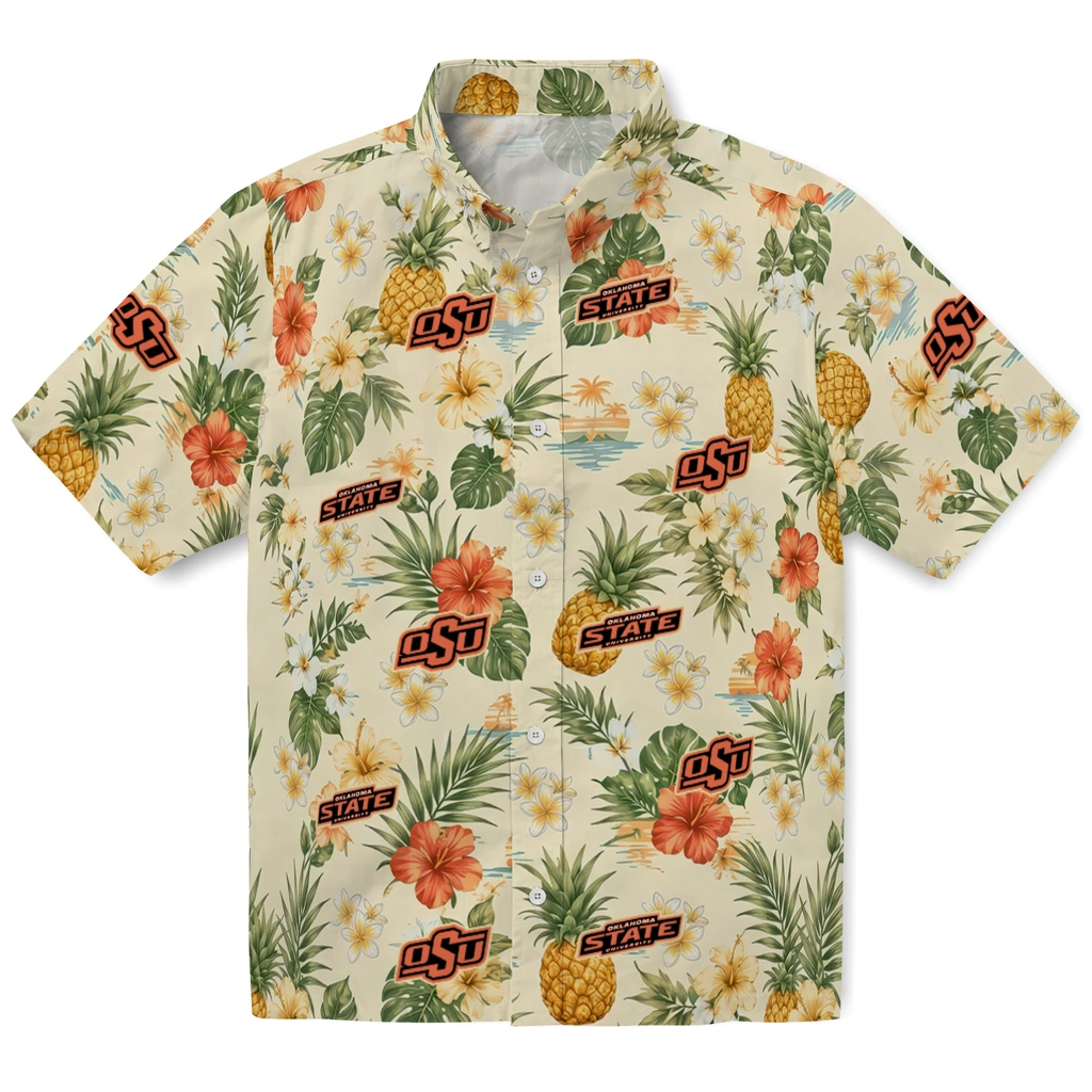 Oklahoma State Cowboys Hawaiian Shirt - Customized Cream