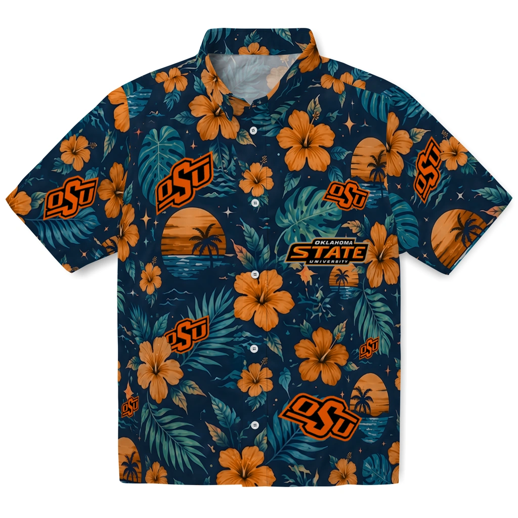 Oklahoma State Cowboys Hawaiian Shirt - Personalized Orange Blue