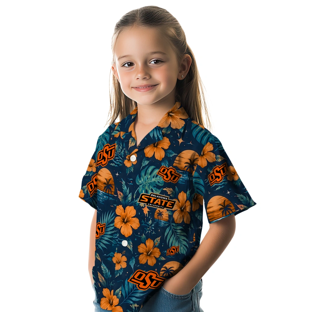 Oklahoma State Cowboys Hawaiian Shirt - Personalized Orange Blue Oklahoma State Cowboys Hawaiian Shirt - Personalized Orange Blue