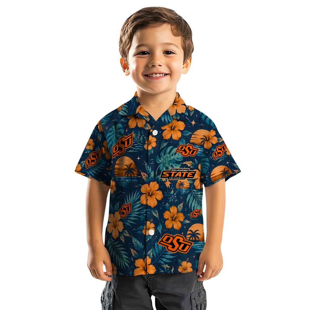 Oklahoma State Cowboys Hawaiian Shirt - Personalized Orange Blue Oklahoma State Cowboys Hawaiian Shirt - Personalized Orange Blue