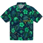 Oregon Ducks Hawaiian Shirt - Customized Green Blue 1 Oregon Ducks Hawaiian Shirt – Customized Green Blue