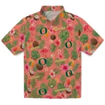 Oregon Ducks Hawaiian Shirt – Personalized Coral Pink