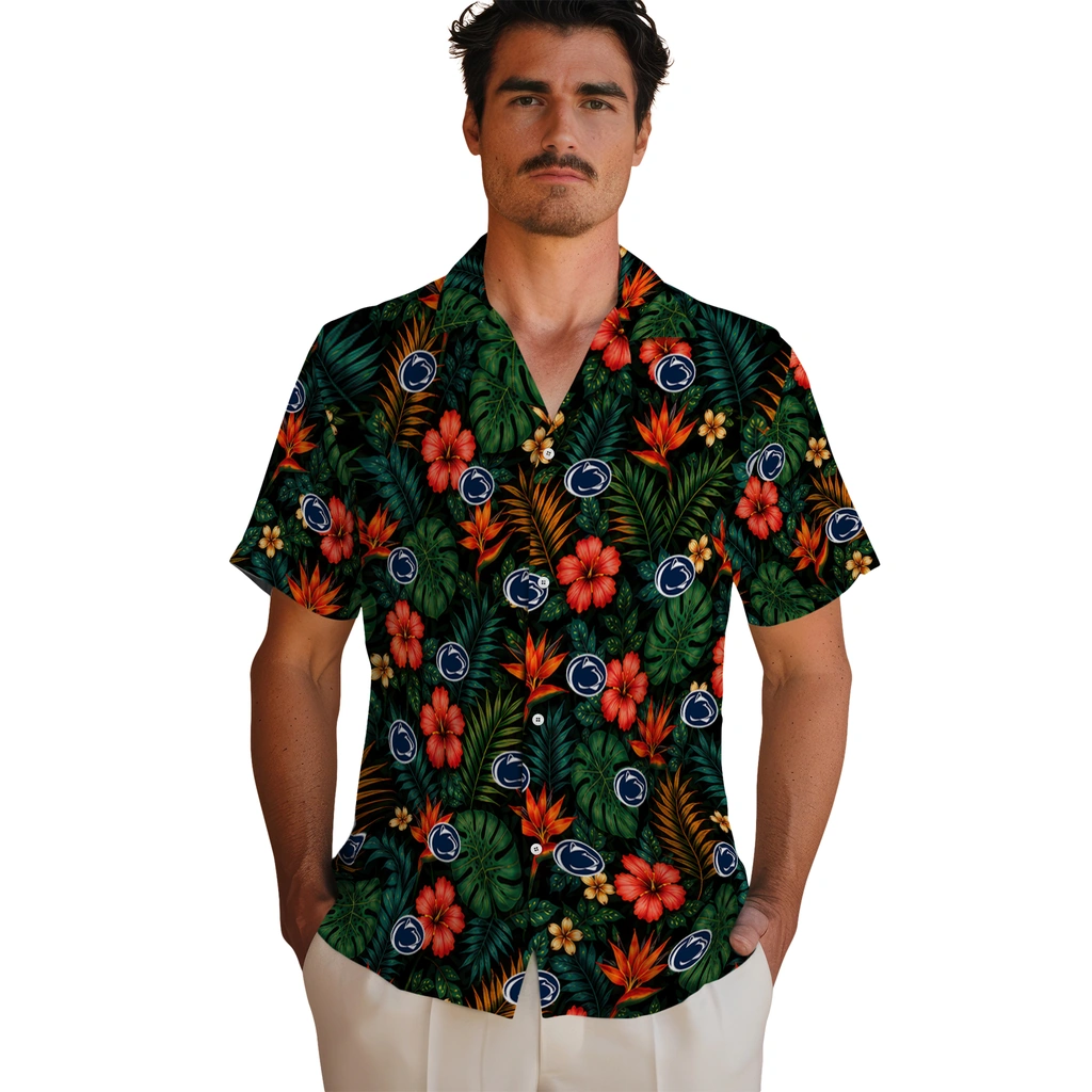 Penn State Nittany Lions Hawaiian Shirt - Personalized Dark Green Penn State Nittany Lions Hawaiian Shirt - Personalized Dark Green