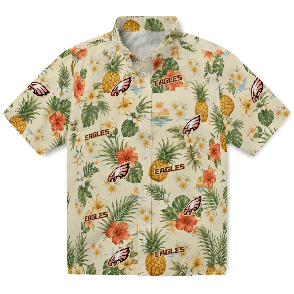 Philadelphia Eagles Hawaiian Shirt - Customized Cream