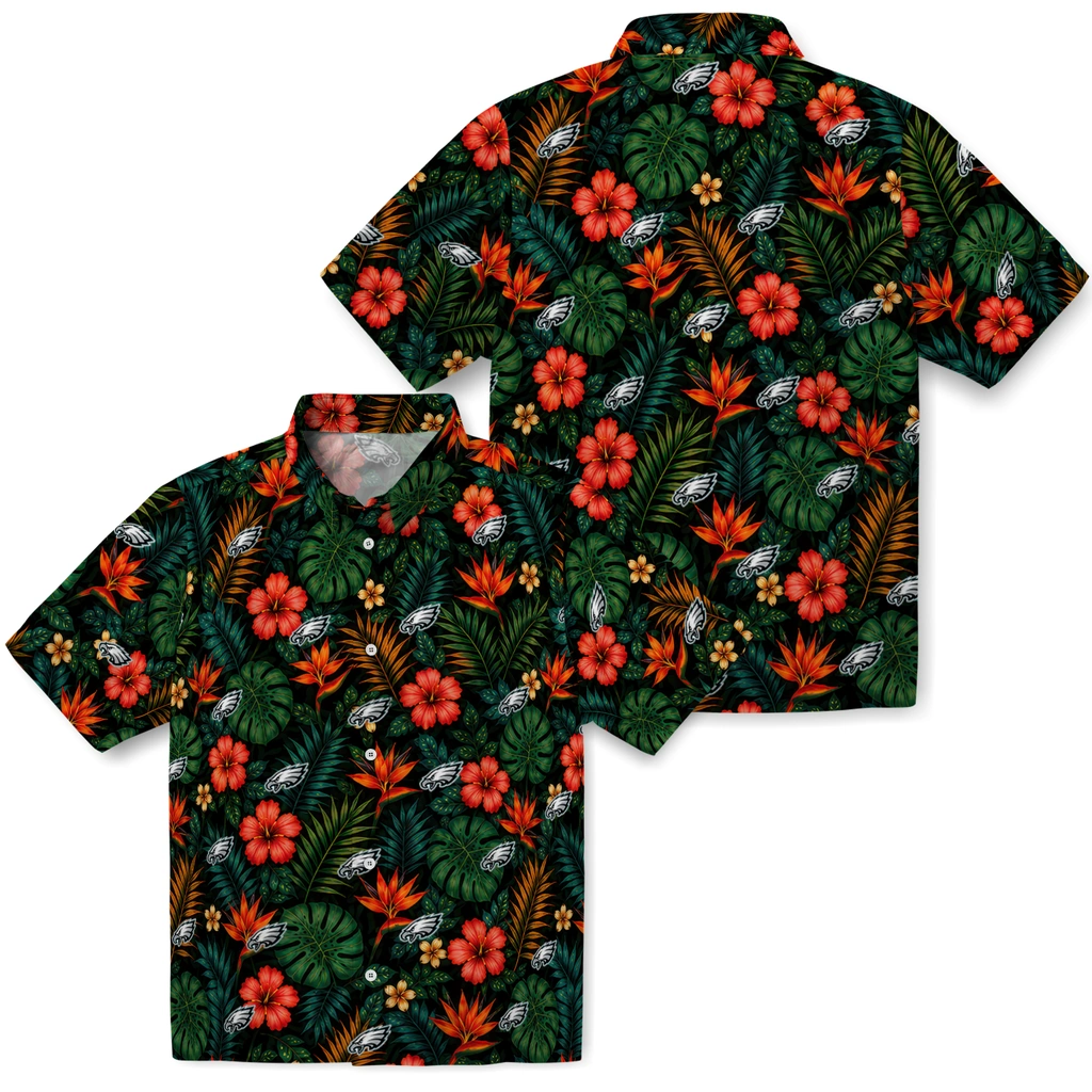 Philadelphia Eagles Hawaiian Shirt - Personalized Dark Green Philadelphia Eagles Hawaiian Shirt - Personalized Dark Green