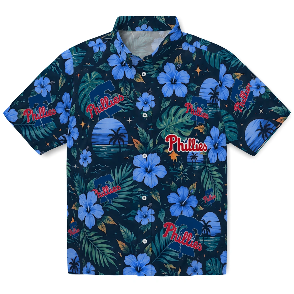 Philadelphia Phillies Hawaiian Shirt - Custom Blue