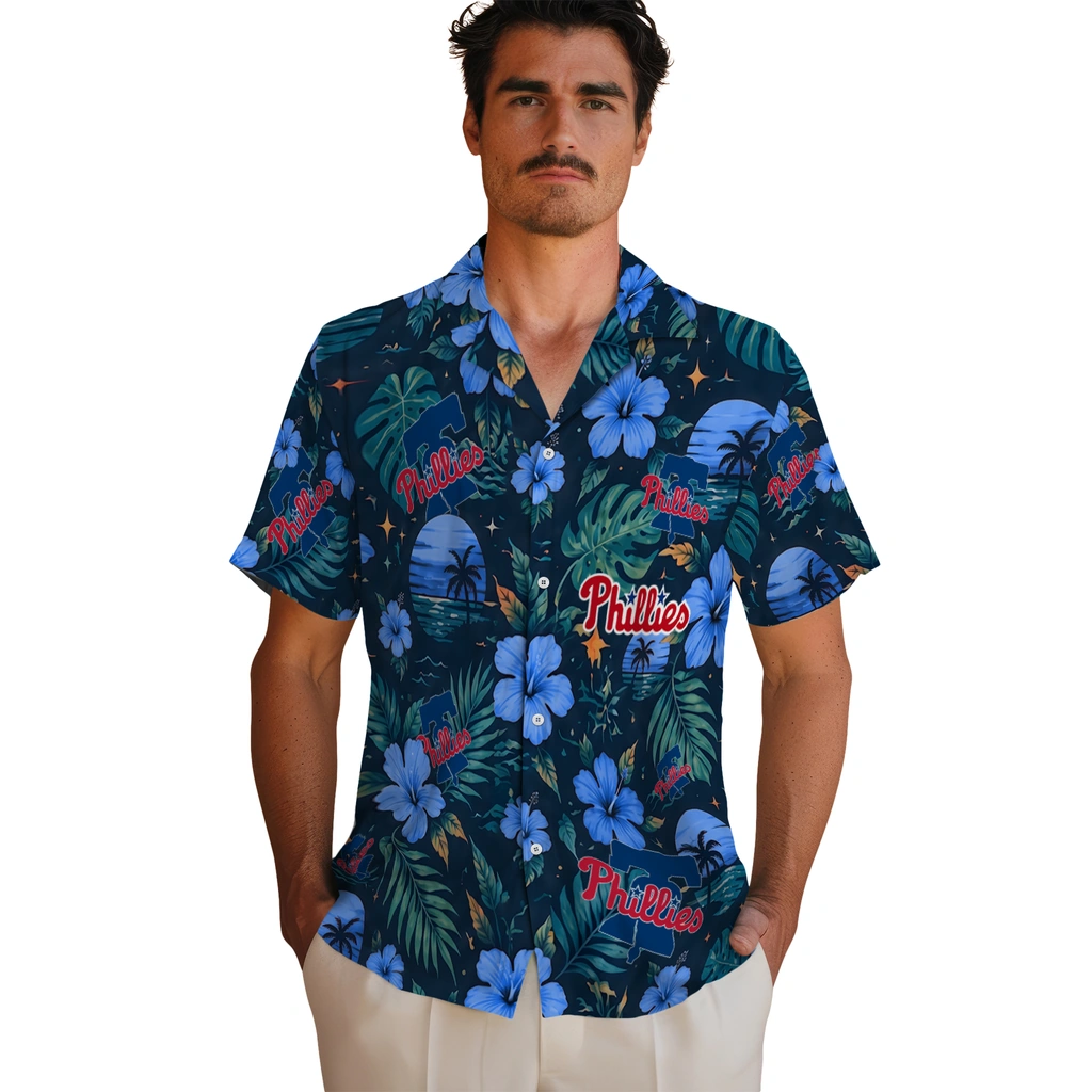 Philadelphia Phillies Hawaiian Shirt - Custom Blue Philadelphia Phillies Hawaiian Shirt - Custom Blue