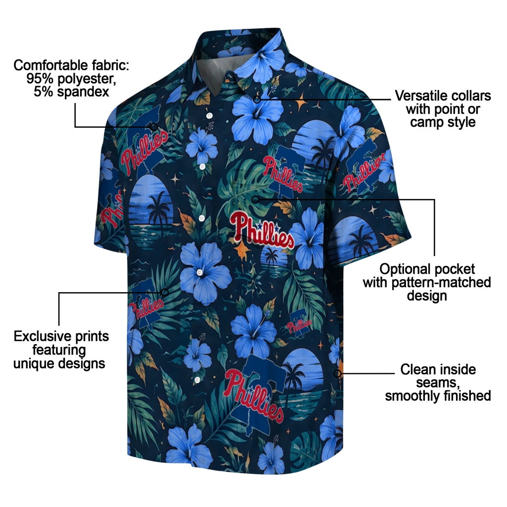 Philadelphia Phillies Hawaiian Shirt - Custom Blue Philadelphia Phillies Hawaiian Shirt - Custom Blue