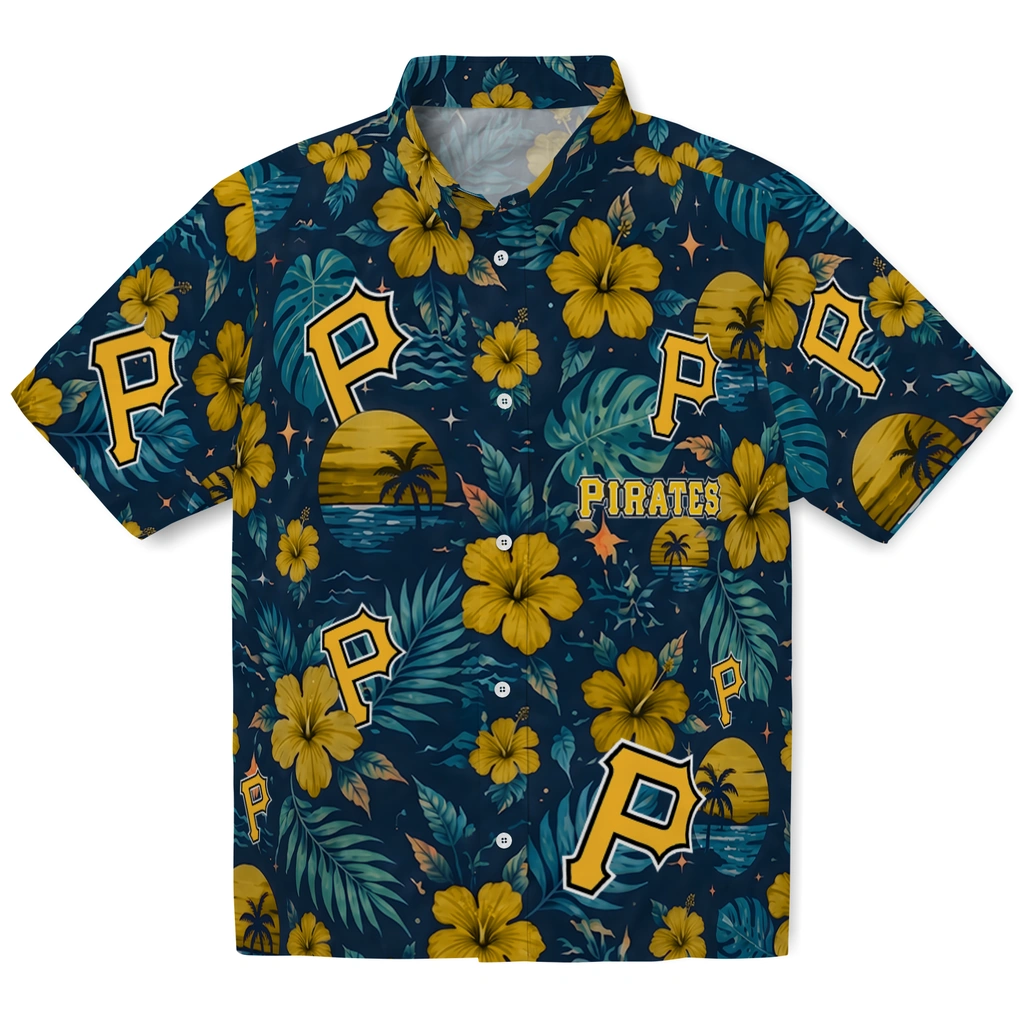 Pittsburgh Pirates Hawaiian Shirt - Customized Black Blue