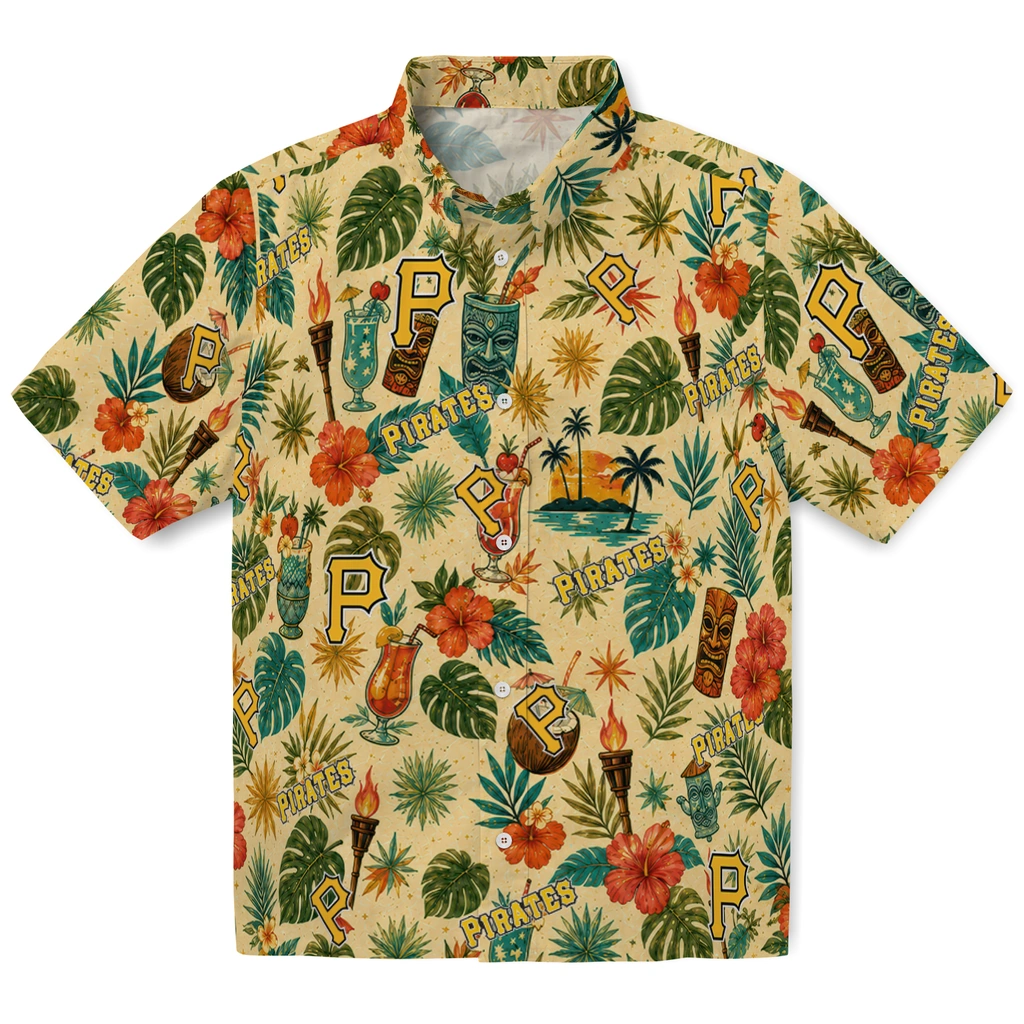 Pittsburgh Pirates Hawaiian Shirt - Personalized Cream