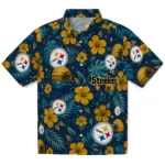 Pittsburgh Steelers Hawaiian Shirt – Custom Gold Blue