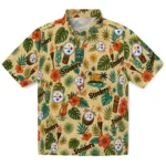 Pittsburgh Steelers Hawaiian Shirt - Customized Cream 1 Pittsburgh Steelers Hawaiian Shirt – Customized Cream