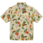 Pittsburgh Steelers Hawaiian Shirt - Personalized Cream 1 Pittsburgh Steelers Hawaiian Shirt – Personalized Cream