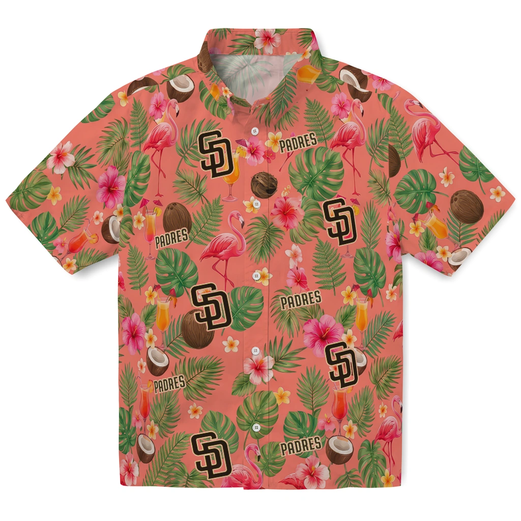 San Diego Padres Hawaiian Shirt - Custom Coral Pink