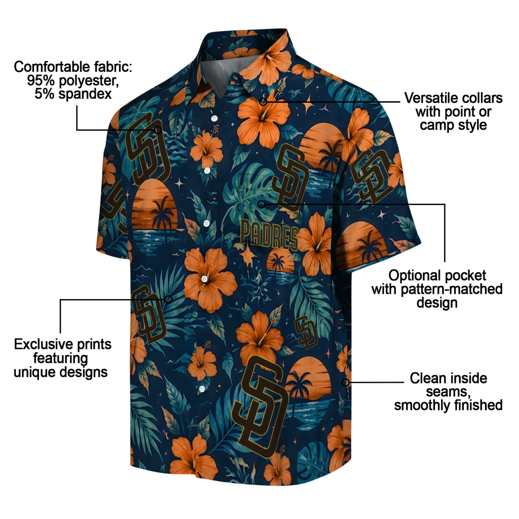 San Diego Padres Hawaiian Shirt - Personalized Brown Blue San Diego Padres Hawaiian Shirt - Personalized Brown Blue