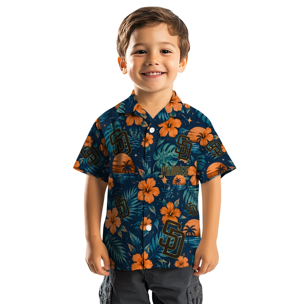 San Diego Padres Hawaiian Shirt - Personalized Brown Blue San Diego Padres Hawaiian Shirt - Personalized Brown Blue