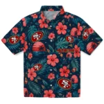 San Francisco 49ers Hawaiian Shirt - Customized Red Blue 1 San Francisco 49ers Hawaiian Shirt – Customized Red Blue