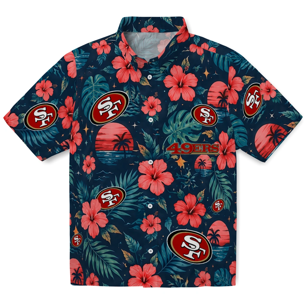 San Francisco 49ers Hawaiian Shirt - Customized Red Blue