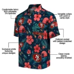 San Francisco 49ers Hawaiian Shirt – Customized Red Blue