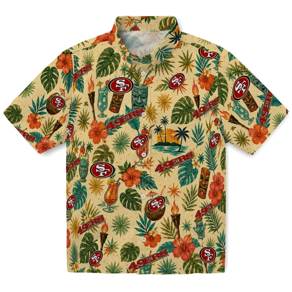 San Francisco 49ers Hawaiian Shirt - Personalized Cream