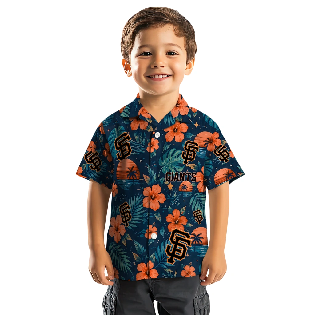 San Francisco Giants Hawaiian Shirt - Custom Orange Blue San Francisco Giants Hawaiian Shirt - Custom Orange Blue