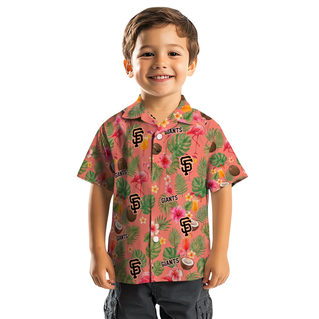 San Francisco Giants Hawaiian Shirt - Customized Coral Pink San Francisco Giants Hawaiian Shirt - Customized Coral Pink