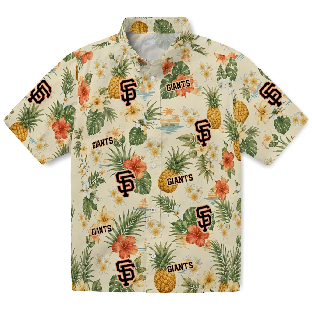 San Francisco Giants Hawaiian Shirt - Personalized Cream