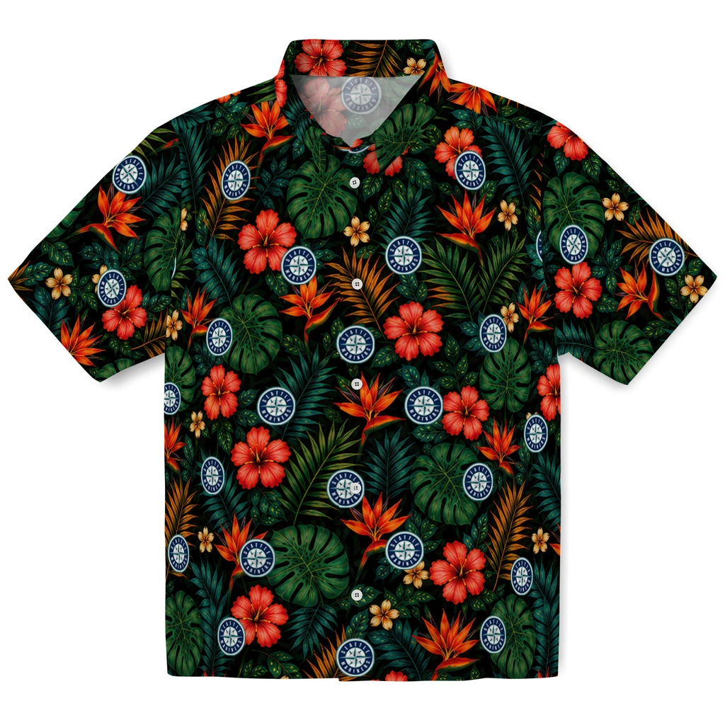 Seattle Mariners Hawaiian Shirt - Customized Dark Green