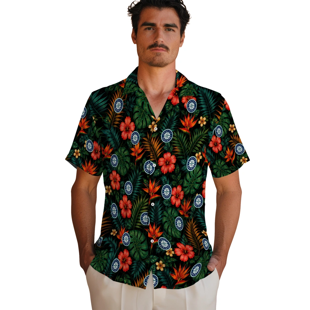 Seattle Mariners Hawaiian Shirt - Customized Dark Green Seattle Mariners Hawaiian Shirt - Customized Dark Green