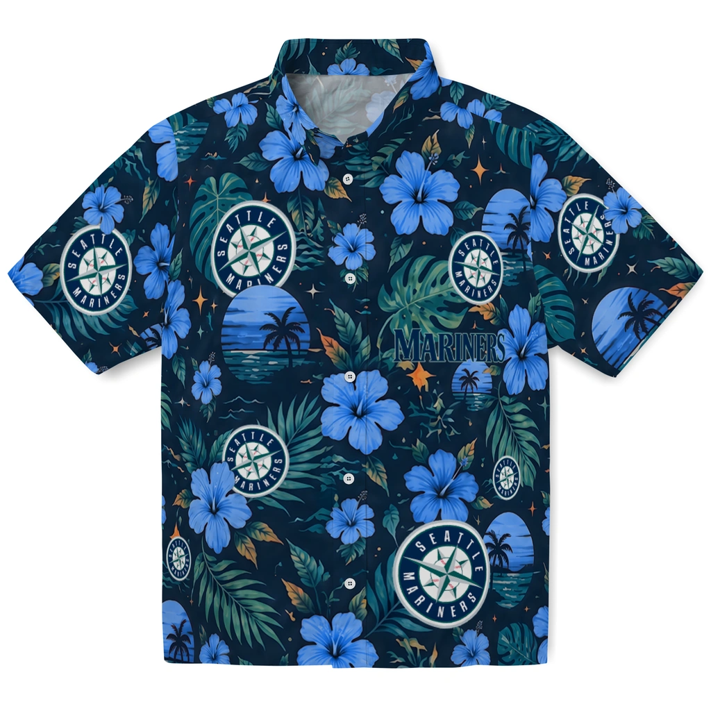 Seattle Mariners Hawaiian Shirt - Customized Navy Blue