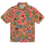 Seattle Mariners Hawaiian Shirt - Personalized Coral Pink 1 Seattle Mariners Hawaiian Shirt – Personalized Coral Pink