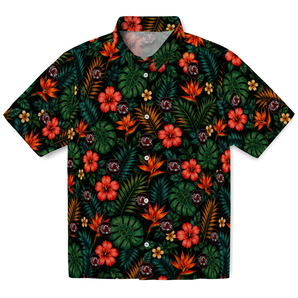South Carolina Gamecocks Hawaiian Shirt - Custom Dark Green