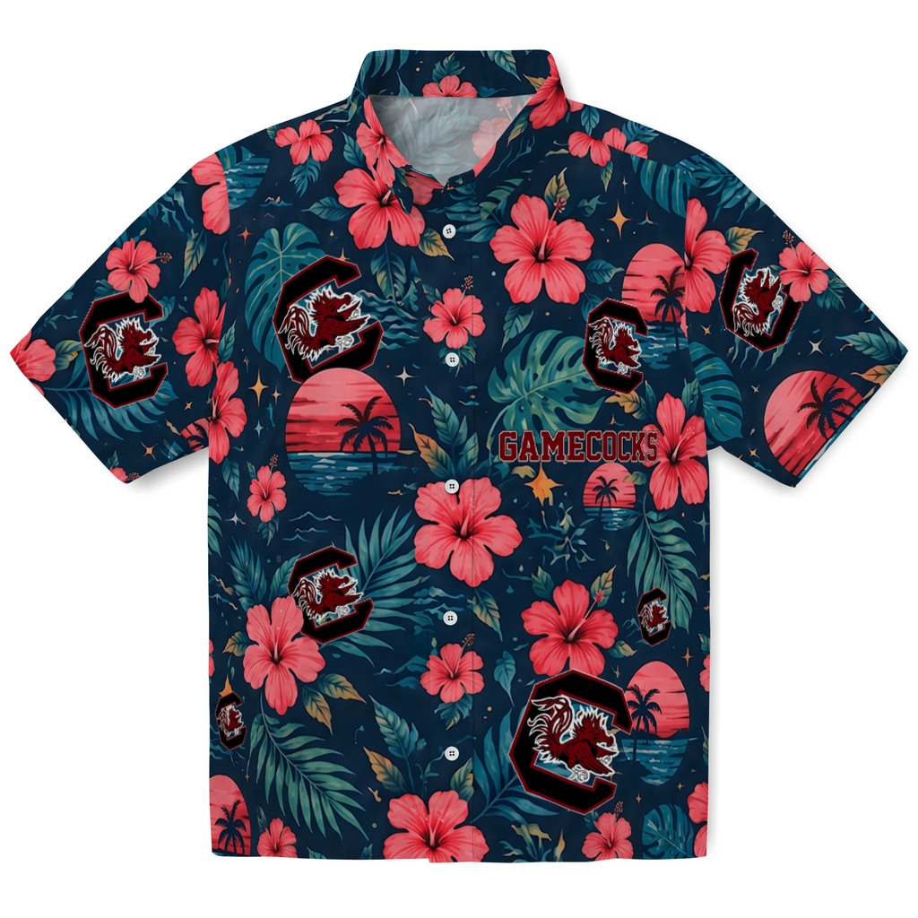 South Carolina Gamecocks Hawaiian Shirt - Custom Garnet Blue