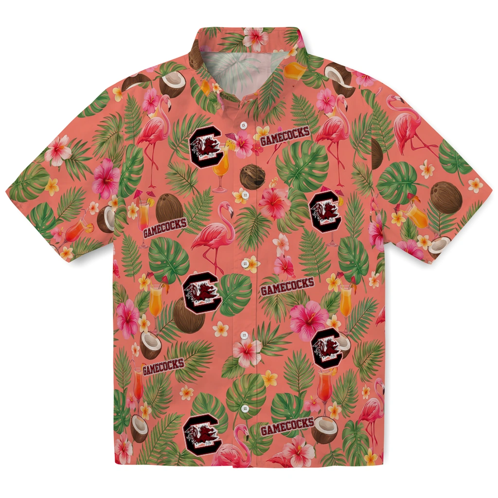 South Carolina Gamecocks Hawaiian Shirt - Customized Coral Pink