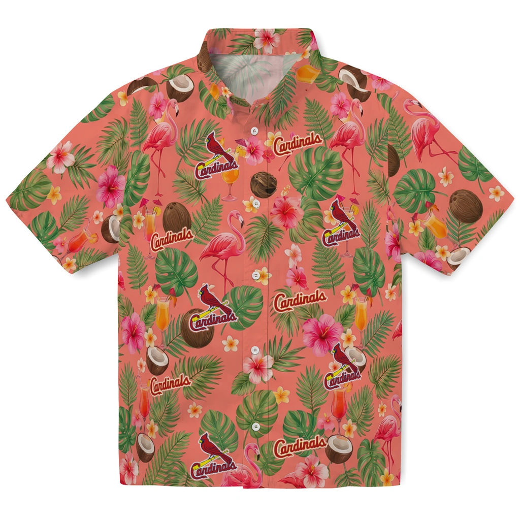 St. Louis Cardinals Hawaiian Shirt - Custom Coral Pink