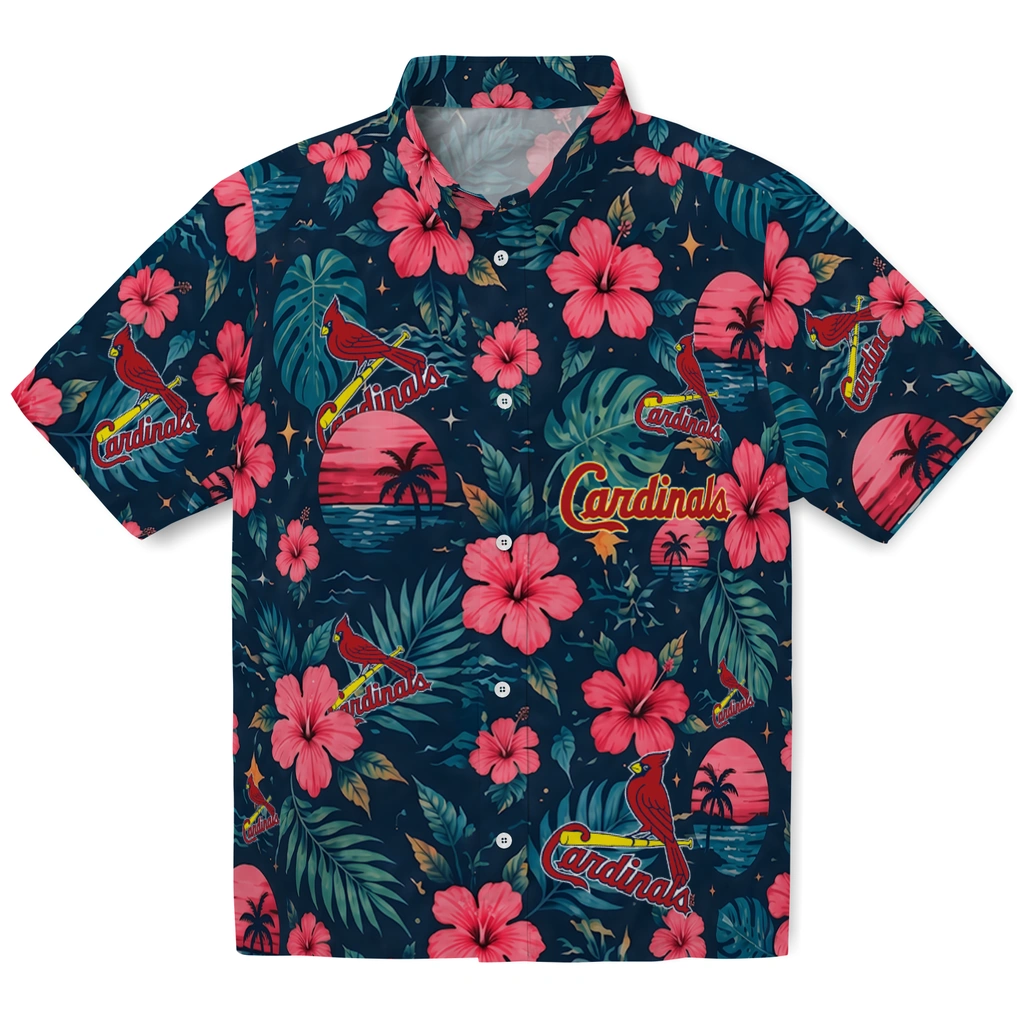 St. Louis Cardinals Hawaiian Shirt - Personalized Red Blue