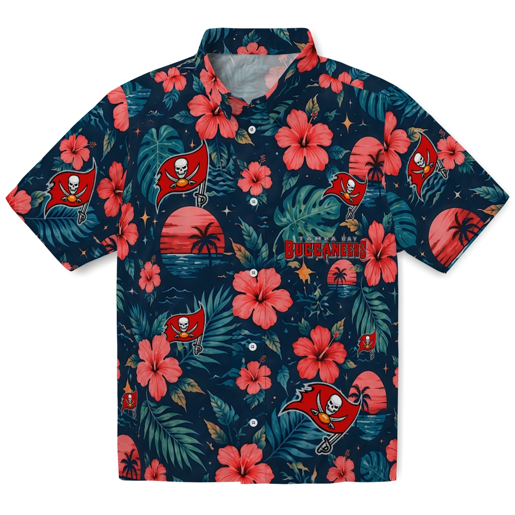 Tampa Bay Buccaneers Hawaiian Shirt - Custom Red Blue