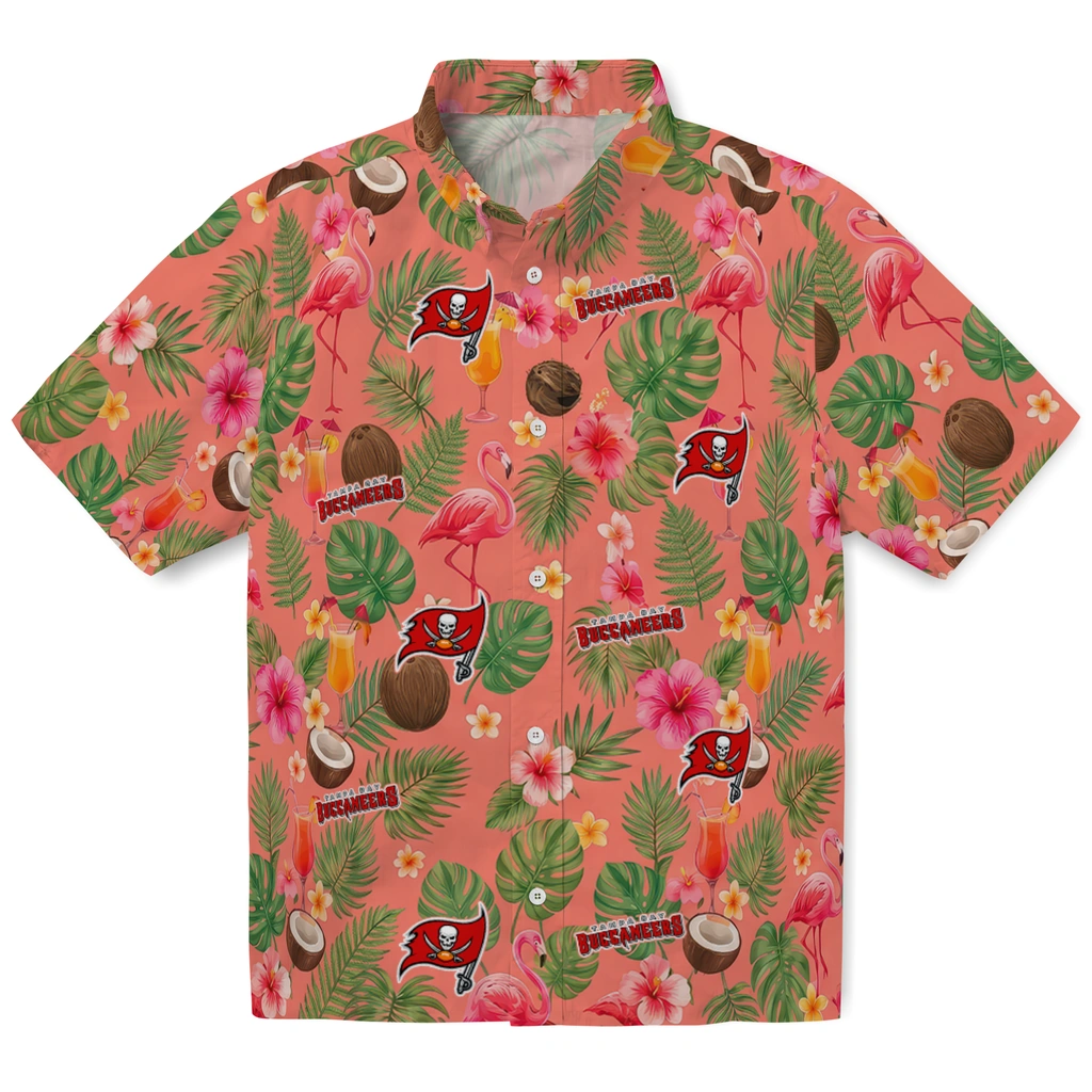 Tampa Bay Buccaneers Hawaiian Shirt - Customized Coral Pink