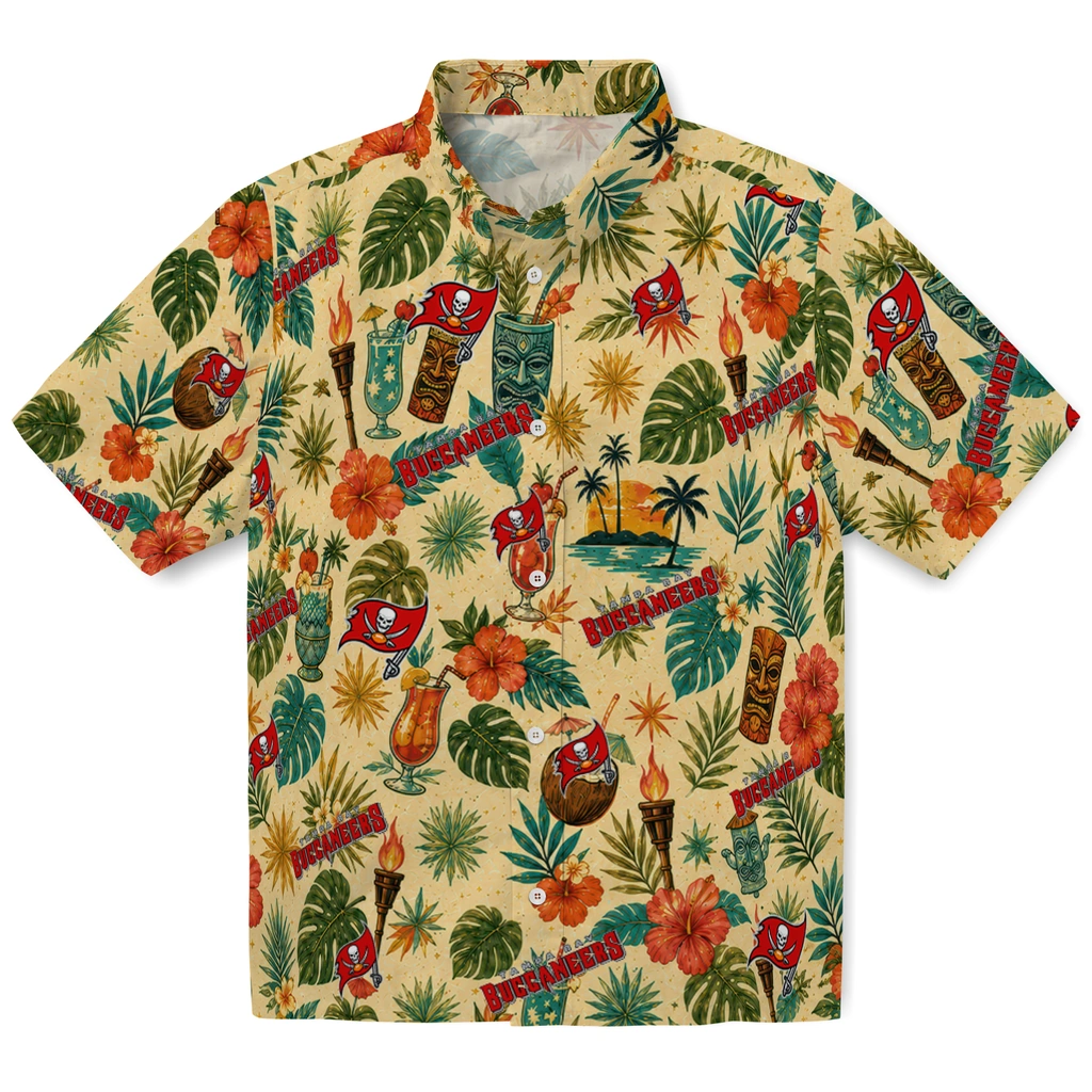 Tampa Bay Buccaneers Hawaiian Shirt - Customized Cream