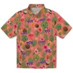 TCU Horned Frogs Hawaiian Shirt - Personalized Coral Pink 1 TCU Horned Frogs Hawaiian Shirt – Personalized Coral Pink