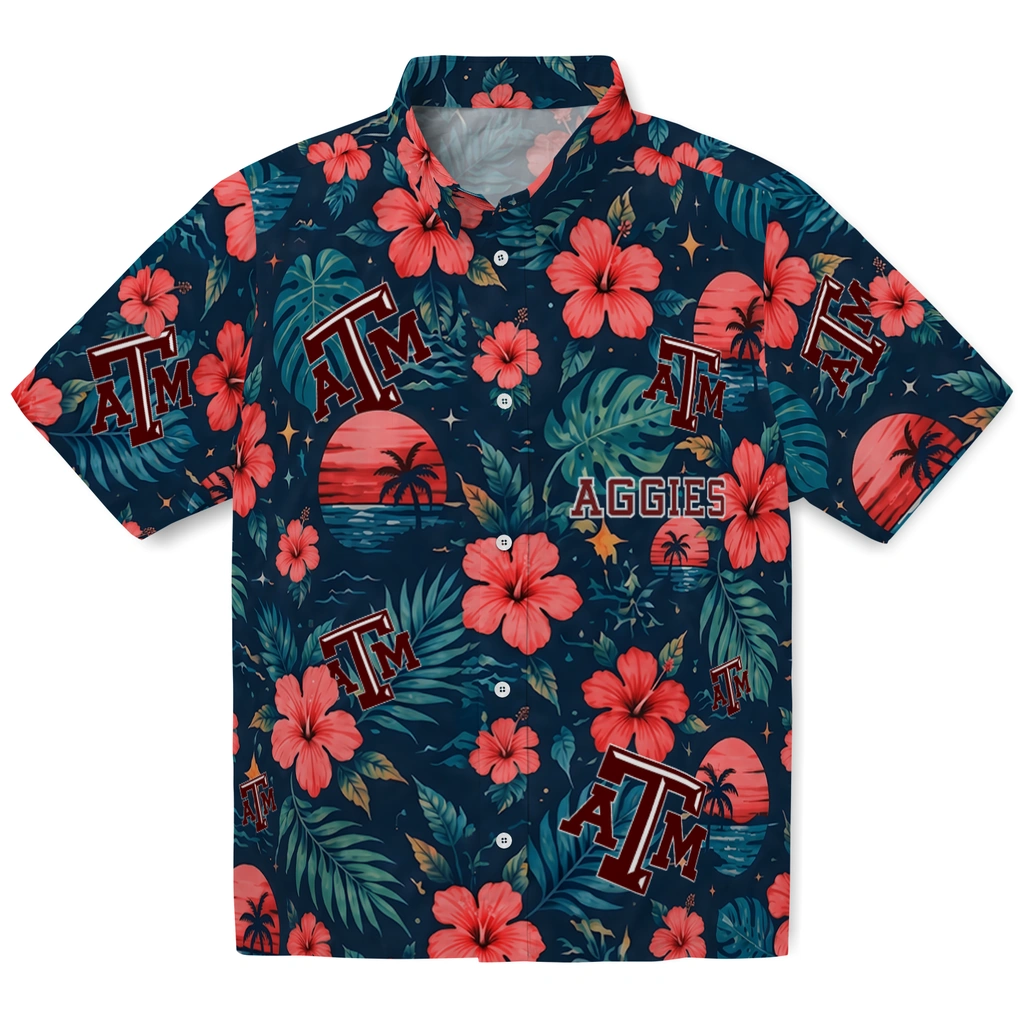 Texas A&M Aggies Hawaiian Shirt - Custom Maroon Blue