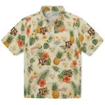 Texas A&M Aggies Hawaiian Shirt - Personalized Cream 1 Texas A&M Aggies Hawaiian Shirt – Personalized Cream