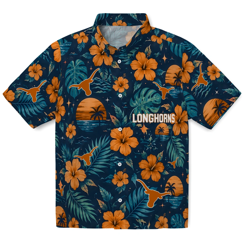 Texas Longhorns Hawaiian Shirt - Personalized Orange Blue