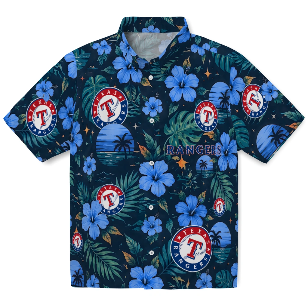 Texas Rangers Hawaiian Shirt - Customized Blue