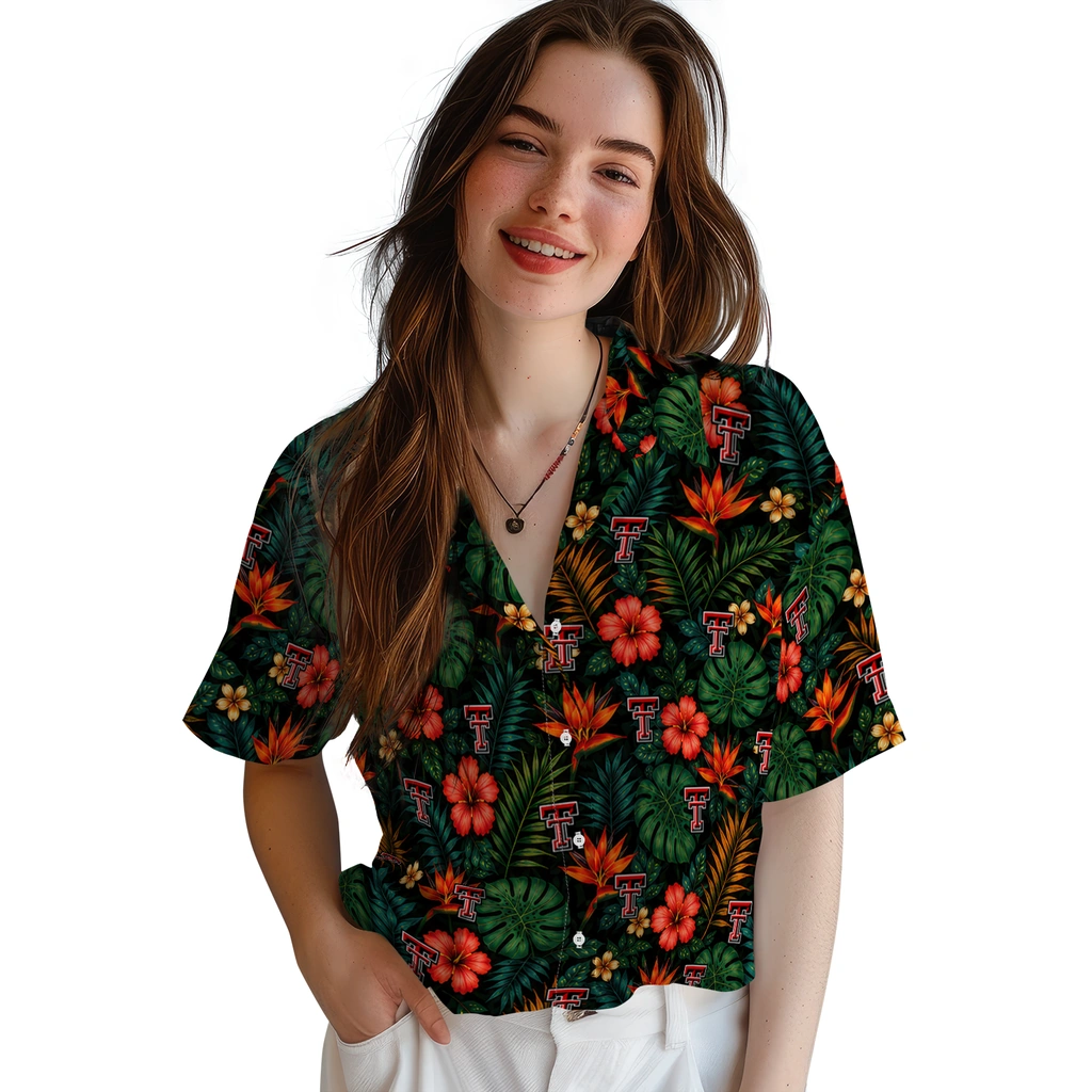 Texas Tech Red Raiders Hawaiian Shirt - Customized Dark Green Texas Tech Red Raiders Hawaiian Shirt - Customized Dark Green