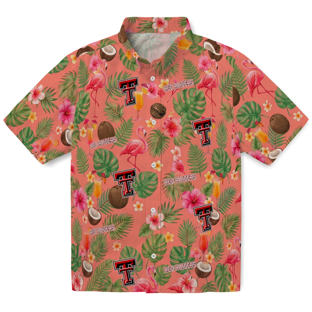 Texas Tech Red Raiders Hawaiian Shirt - Personalized Coral Pink