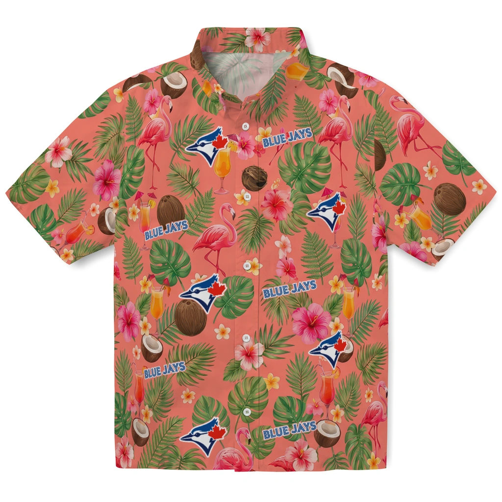 Toronto Blue Jays Hawaiian Shirt - Custom Coral Pink