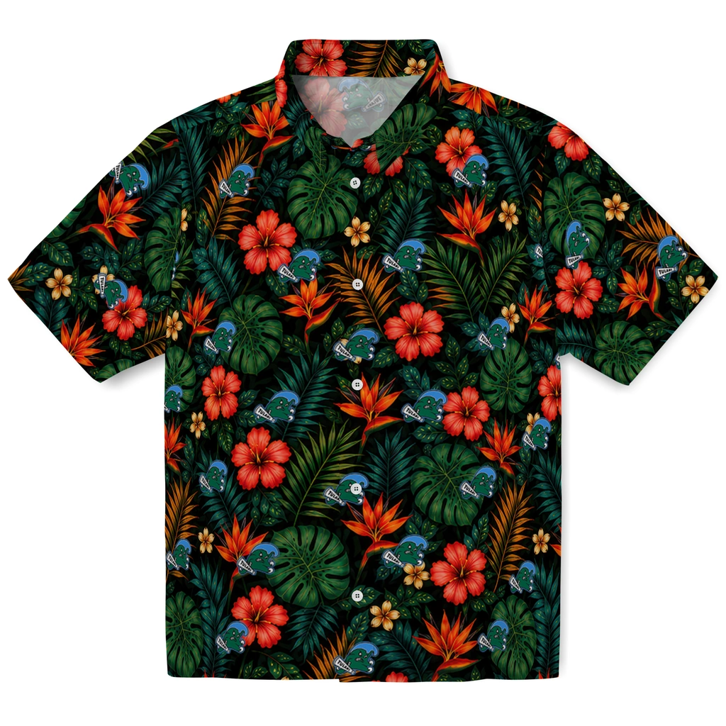 Tulane Green Wave Hawaiian Shirt - Customized Dark Green