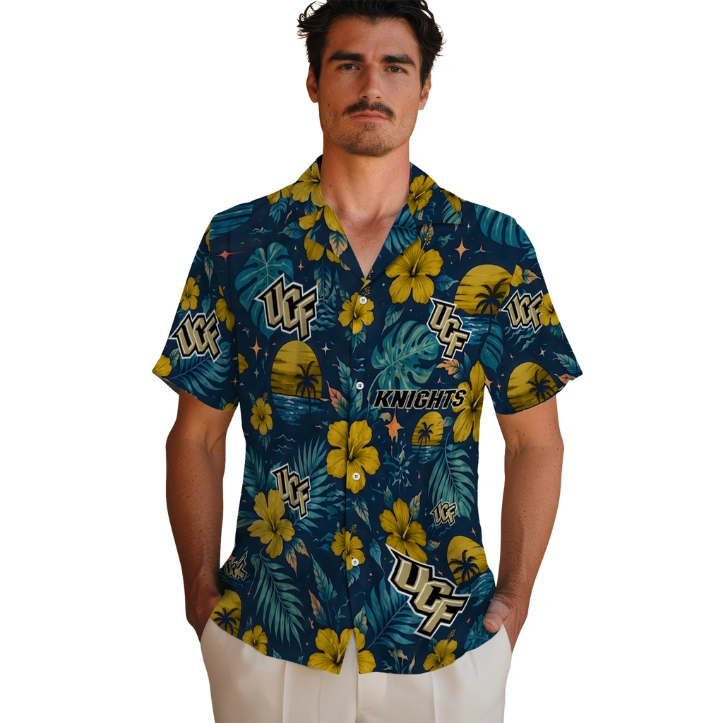 UCF Knights Hawaiian Shirt - Custom Gold Blue UCF Knights Hawaiian Shirt - Custom Gold Blue