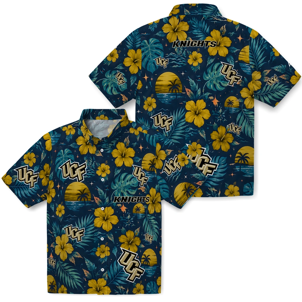 UCF Knights Hawaiian Shirt - Custom Gold Blue UCF Knights Hawaiian Shirt - Custom Gold Blue
